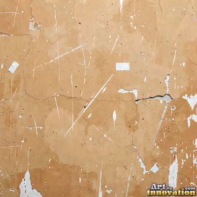 Old blue gray wall built up in layers of patched plaster and paint