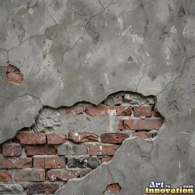 Smoke stained ochre wall with dark soot gradients across the surface