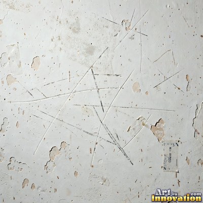 Smoke stained ochre wall with dark soot gradients across the surface