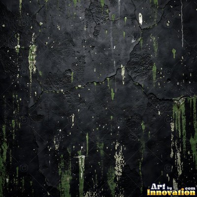 Smoke stained ochre wall with dark soot gradients across the surface