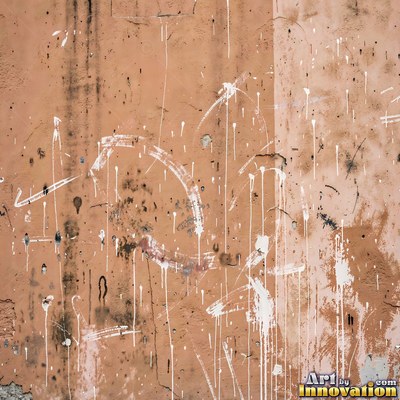 Smoke stained ochre wall with dark soot gradients across the surface