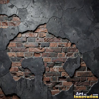 Smoke stained ochre wall with dark soot gradients across the surface