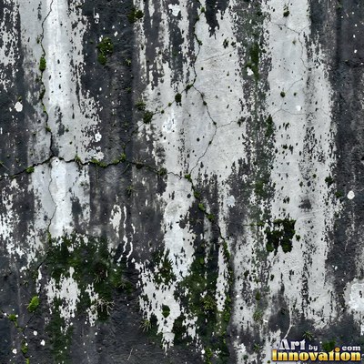 Smoke stained ochre wall with dark soot gradients across the surface