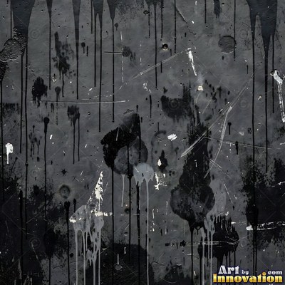 Old blue gray wall built up in layers of patched plaster and paint