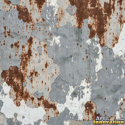 Old blue gray wall built up in layers of patched plaster and paint