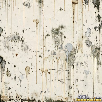 Smoke stained ochre wall with dark soot gradients across the surface