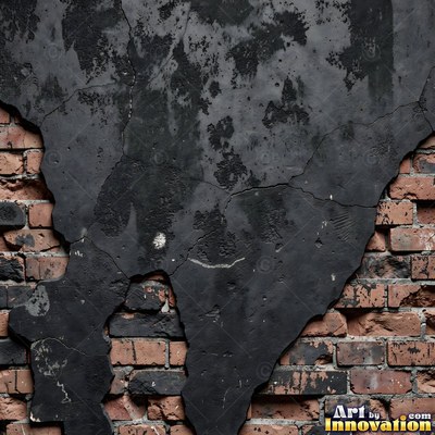 Old blue gray wall built up in layers of patched plaster and paint