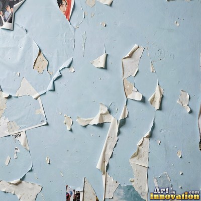 Smoke stained ochre wall with dark soot gradients across the surface