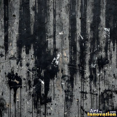 Blackened grunge wall with dried paint splatter filling the frame