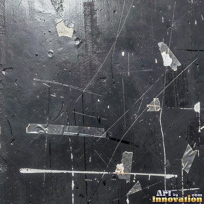 Smoke stained ochre wall with dark soot gradients across the surface