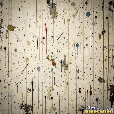 Smoke stained ochre wall with dark soot gradients across the surface