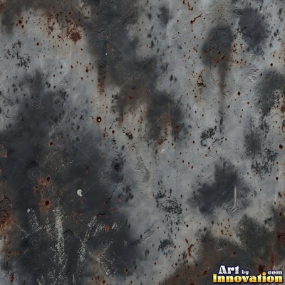 Blackened grunge wall with dried paint splatter filling the frame