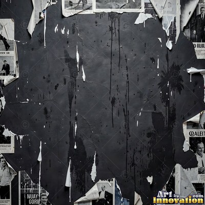 Grungy beige wall splattered with old paint drips, shot flat and even