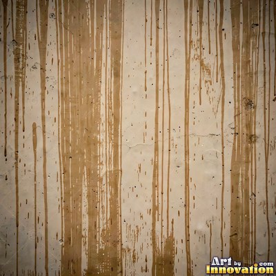 Smoke stained ochre wall with dark soot gradients across the surface