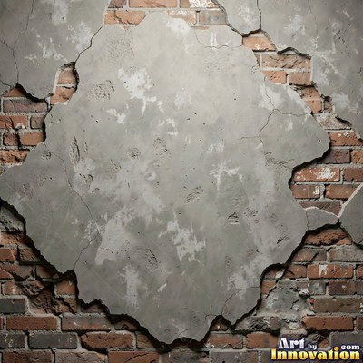 Grungy beige wall splattered with old paint drips, shot flat and even