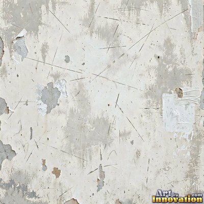 Grungy beige wall splattered with old paint drips, shot flat and even