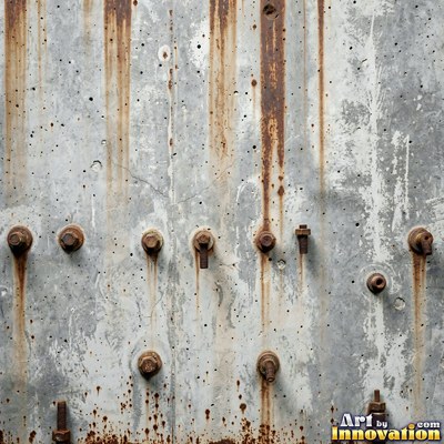 Smoke stained ochre wall with dark soot gradients across the surface