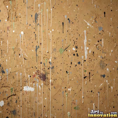 Old blue gray wall built up in layers of patched plaster and paint