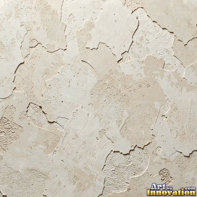 Cracked plaster with fine spidery lines in faded mint green paint