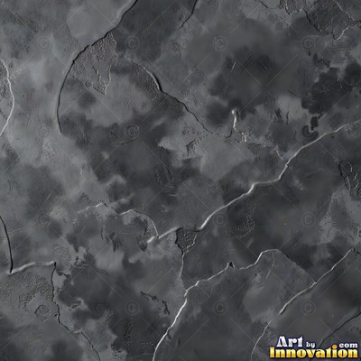 Swirled plaster ceiling pattern of overlapping circles in cool gray