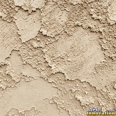 Cracked plaster with fine spidery lines in faded mint green paint