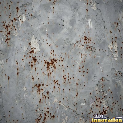 Swirled plaster ceiling pattern of overlapping circles in cool gray