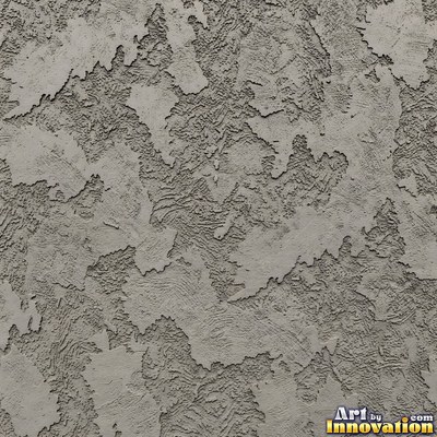 Swirled plaster ceiling pattern of overlapping circles in cool gray