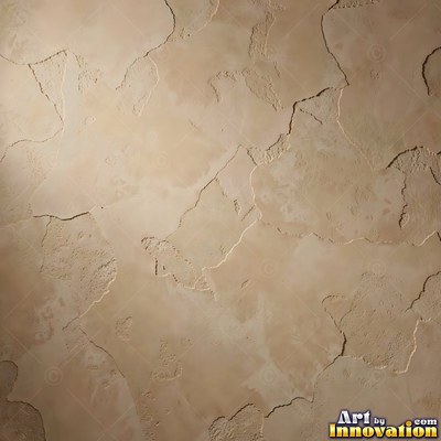 Swirled plaster ceiling pattern of overlapping circles in cool gray