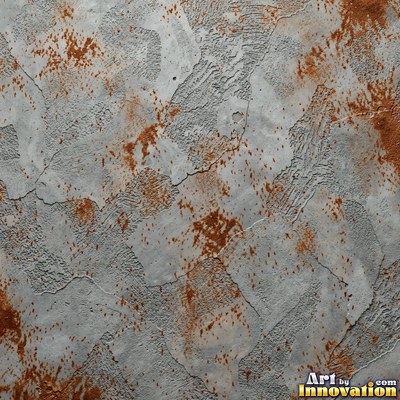 Swirled plaster ceiling pattern of overlapping circles in cool gray
