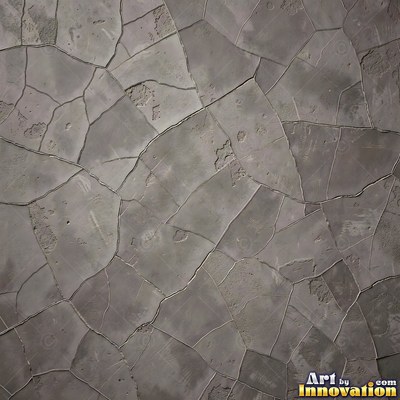 Swirled plaster ceiling pattern of overlapping circles in cool gray
