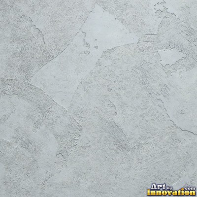 Swirled plaster ceiling pattern of overlapping circles in cool gray