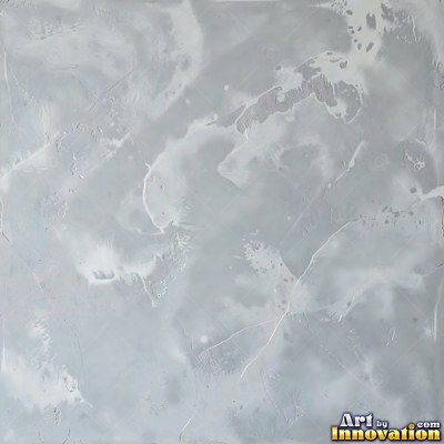 Cracked plaster with fine spidery lines in faded mint green paint