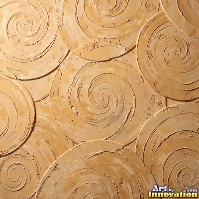Rough sand textured stucco in warm beige under even front light