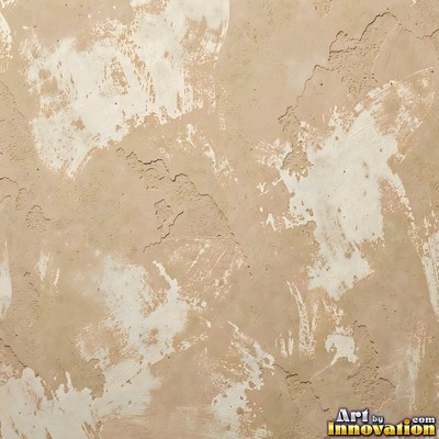 Swirled plaster ceiling pattern of overlapping circles in cool gray