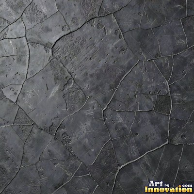 Swirled plaster ceiling pattern of overlapping circles in cool gray