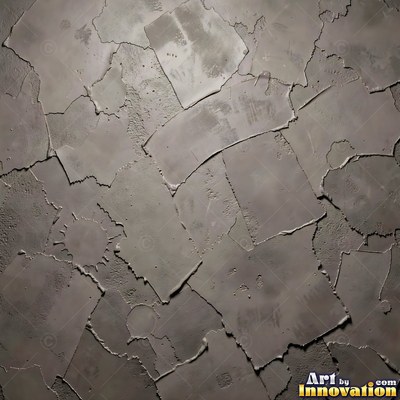 Swirled plaster ceiling pattern of overlapping circles in cool gray