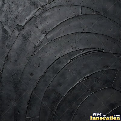 Swirled plaster ceiling pattern of overlapping circles in cool gray