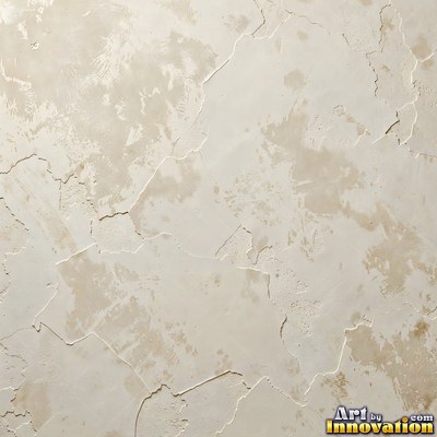 Swirled plaster ceiling pattern of overlapping circles in cool gray