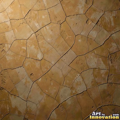 Swirled plaster ceiling pattern of overlapping circles in cool gray