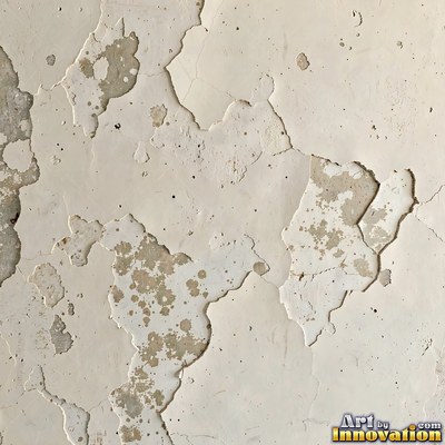 Rough sand textured stucco in warm beige under even front light