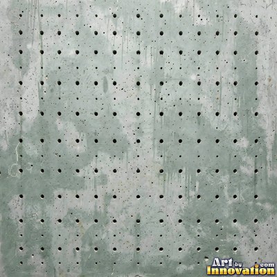 Poured concrete in pale off-white with soft cloudy color variation