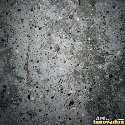 Acid washed concrete with mottled light and dark gray staining
