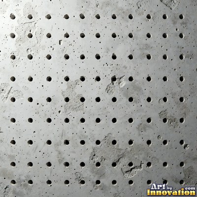 Gray concrete slab with a fine hairline crack running across it