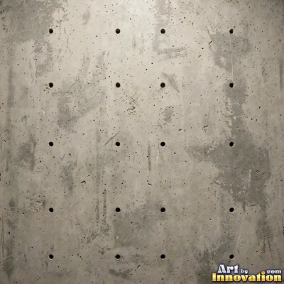 Acid washed concrete with mottled light and dark gray staining