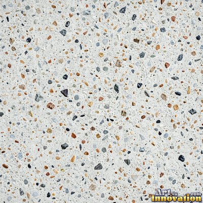 Poured concrete in pale off-white with soft cloudy color variation