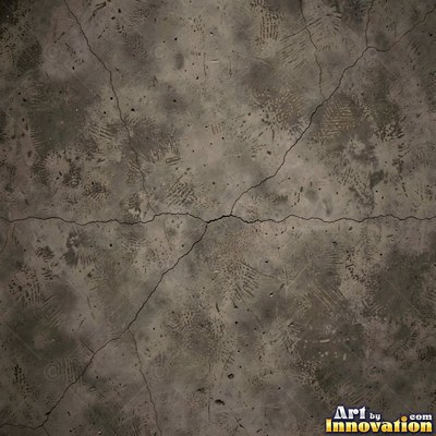 Acid washed concrete with mottled light and dark gray staining