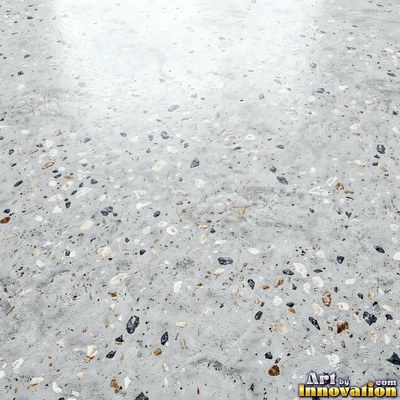 Gray concrete slab with a fine hairline crack running across it