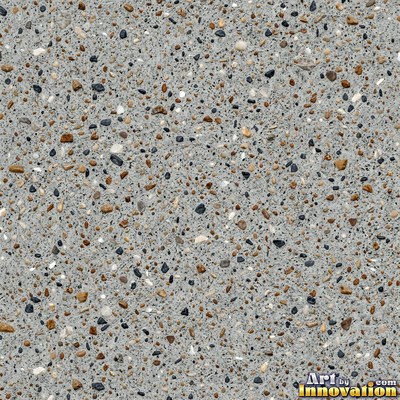 Acid washed concrete with mottled light and dark gray staining