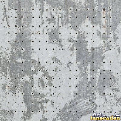 Gray concrete slab with a fine hairline crack running across it