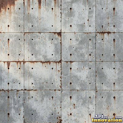 Acid washed concrete with mottled light and dark gray staining